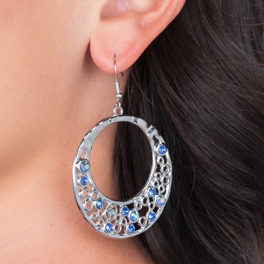 Paparazzi Jewelry Accessories -Enchanted Effervescence - Blue Earrings - Vintage